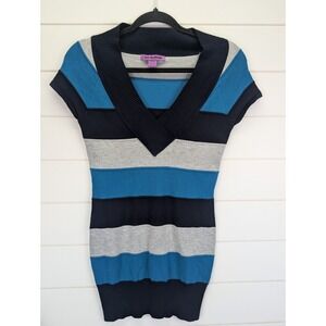 Love By Design Y2K Striped Sweater Women Medium Long Grunge Hannah Montana Layer